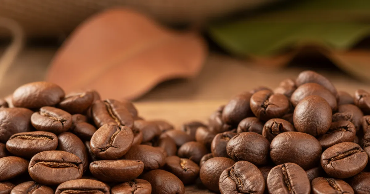 Grains d'arabica et de robusta côte à côte, montrant leurs différences de taille, forme et couleur après torréfaction