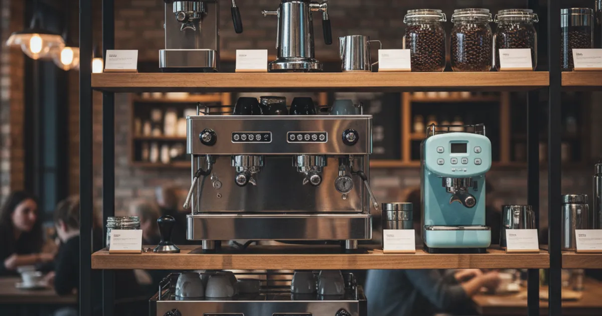 Machine espresso semi-automatique avec porte-filtre et manomètre, extraction d'un espresso crémeux